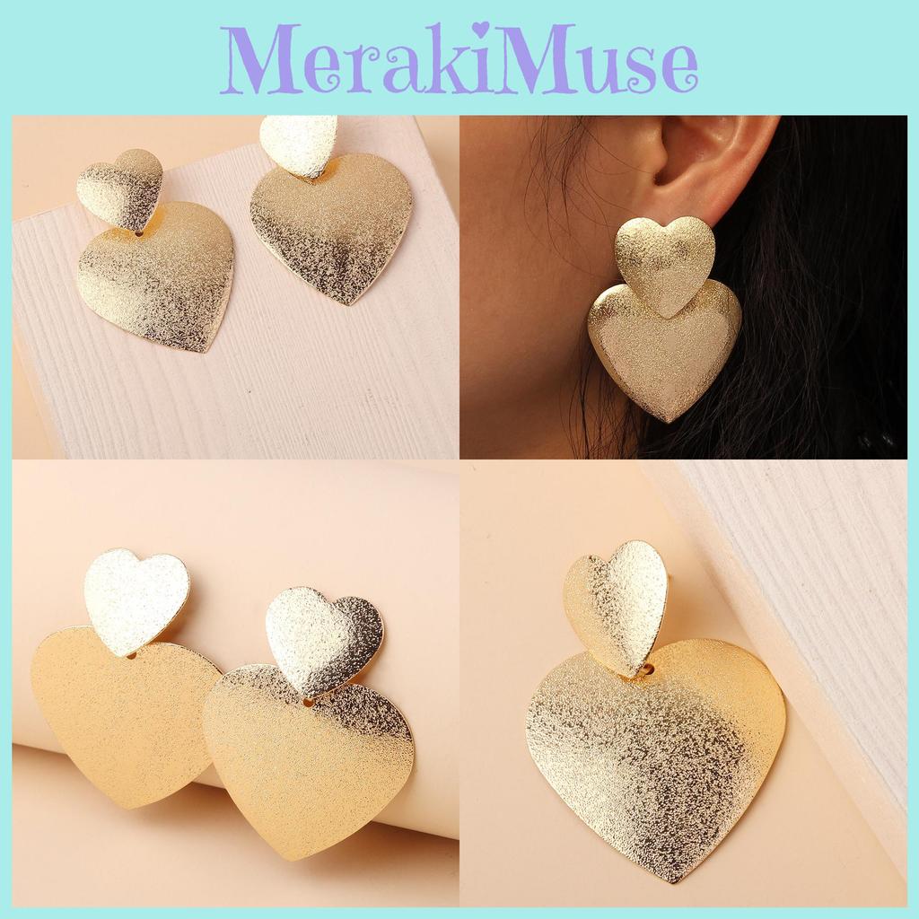 Heartshaped Earrings Metal For Women Fashion Geometric Design Wedding Gift