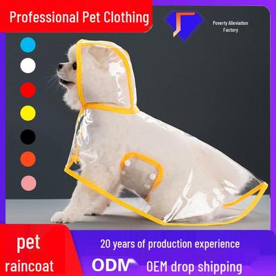 Waterproof Dog Raincoat Cape with Belly Protection for Small To Medium Breeds