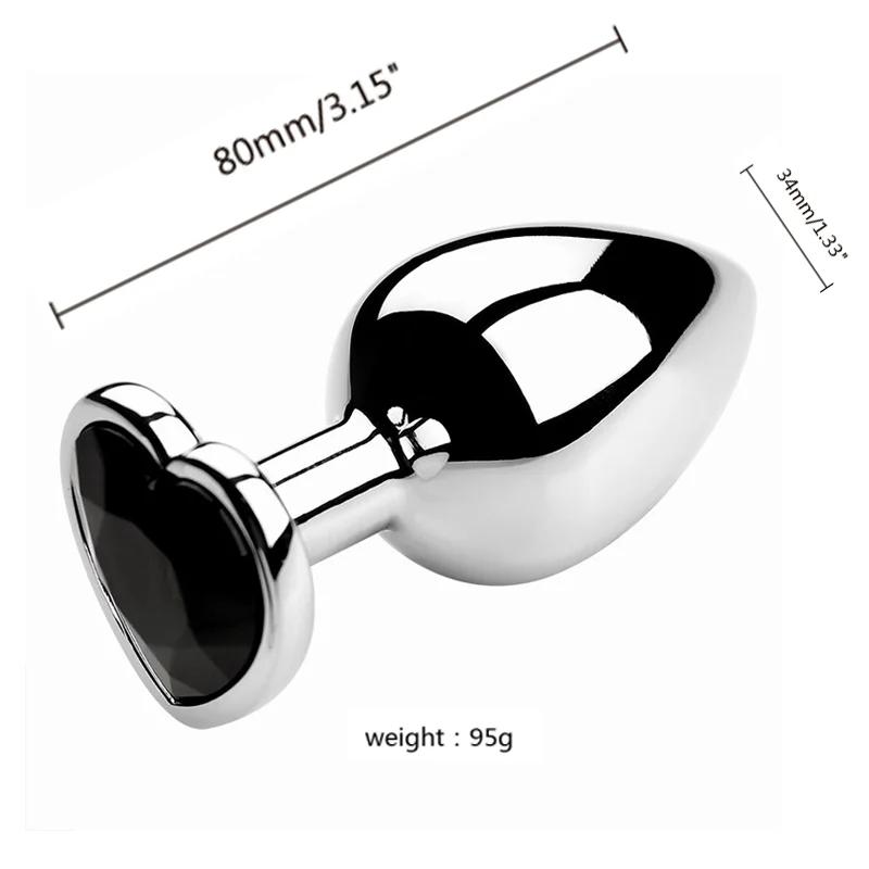 Metal Anal Plug for Women Men Couples Butt Plug Butt Toy Adult Game Masturbator Anal S/M/L Diamond Sex Toy for Adult Products