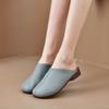 New Spring Autumn Women Leather Slippers Non Slip Indoor House Shoes Soft Sole