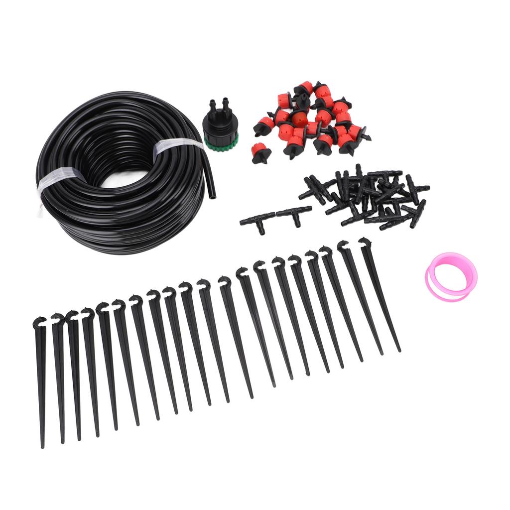 65,6ft Tropfbewässerungssystem Einstellbare Zweiwege-Tropfer mit roter Kappe Automatisches Sprinklersystem
