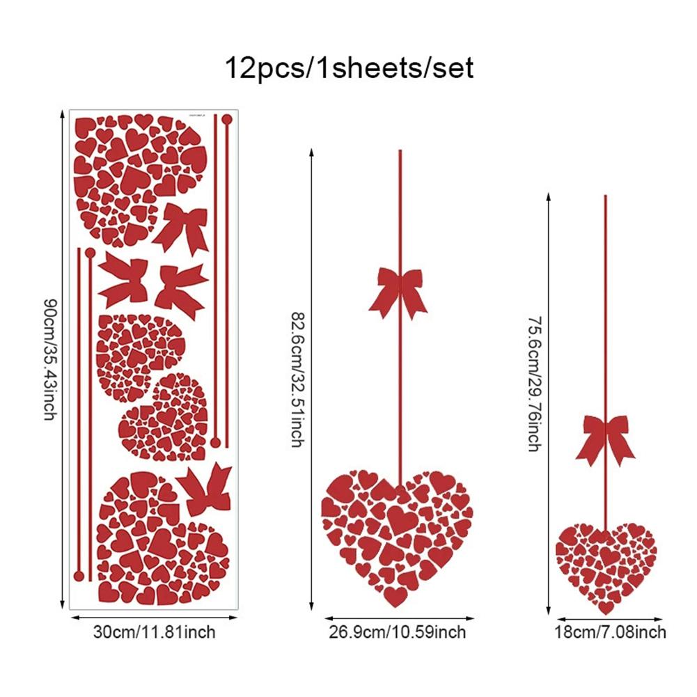 

Durable PVC Heart Shaped Wall Stickers Romantic Home Restaurant Window Decor Valentine s Day Festive Atmosphere Sticker