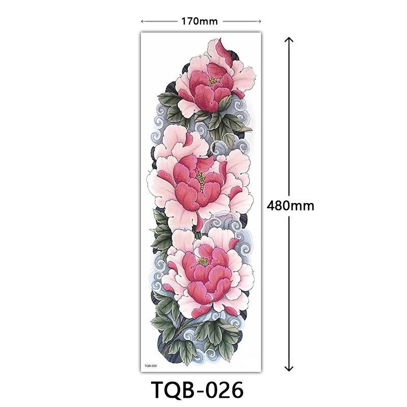 Full Arm Flower Tattoo Stickers - Large Image Design