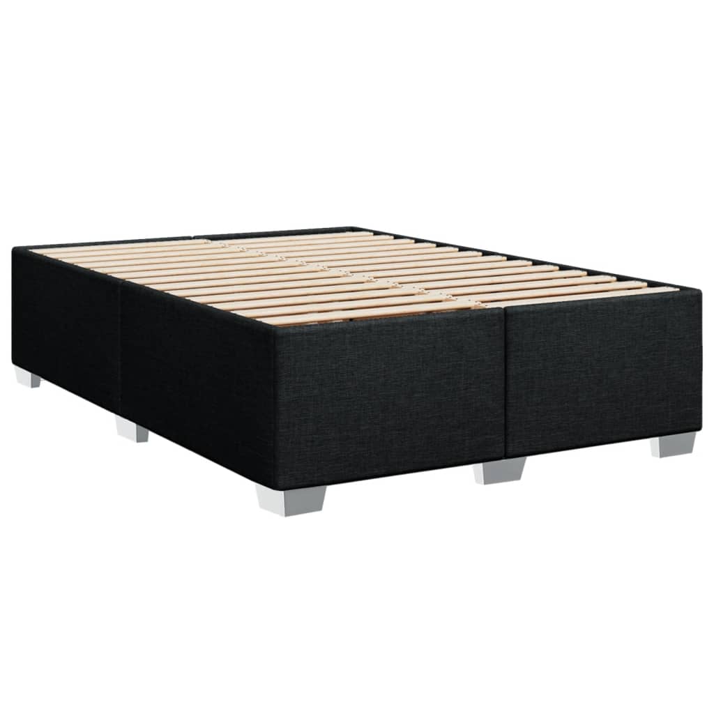 Bed Frame without Mattress Black 140 x 190 cm Fabric