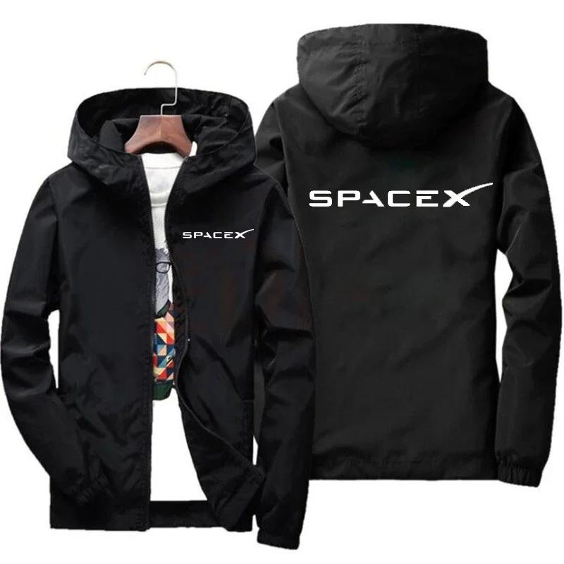 Mountaineer clothing 2026 Nieuwe Heren SpaceX Space X Logo Hoodies Print Casual Lente en Herfst Beschermende Racepakken Sport Ritssluiting Jas Jassen 6XL