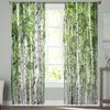 Plant Birch Tree Green Forest Chiffon Curtains Living Room Bedroom Home Decoration Window Voiles Tulle Curtain Sheer Made Of Polyester Sitting Decor