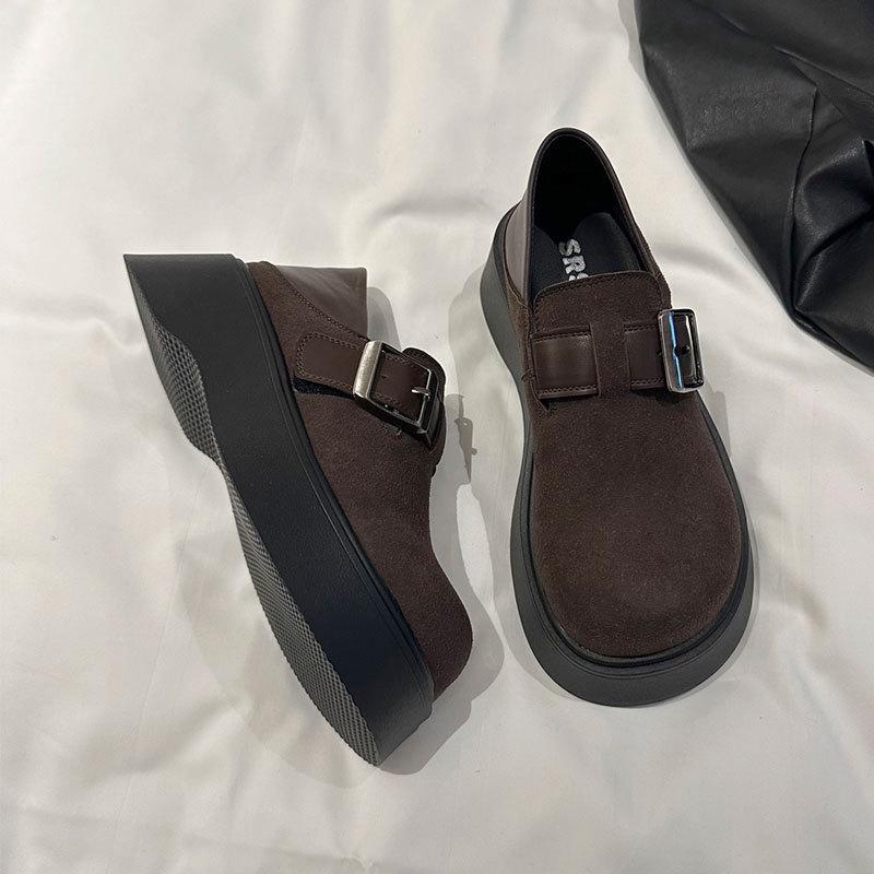 

Ретро повседневные туфли-одиночки на платформе с одним педальным приводом, туфли Boken женские, весна 2025, новые, ленивая мода, универсальные туфли Boken 40 коричневый