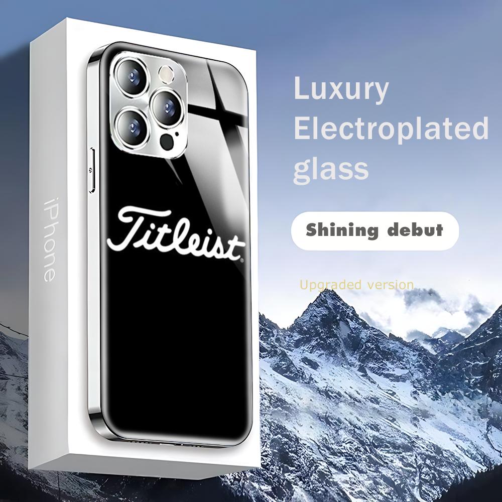 

Sport Golf Ball T-Titleists Phone Case For iphone 17 16 15 14 13 12 Pro Plus Max New Electroplated glass Case iPhone 12 Pro Max
