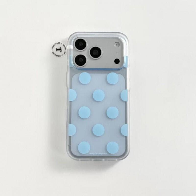 Cute Korean Style Candy Color Large Polka Dot Soft TPU Case IPhone 17 Pro Max 16 15 Series Shockproof Cover iPhone 17 Pro Max
