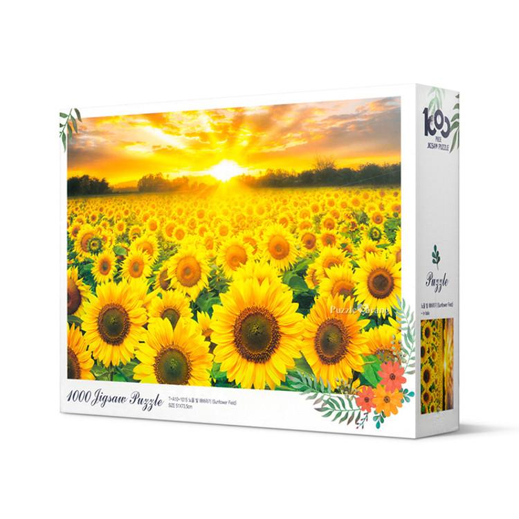 1000 Piece Jigsaw Puzzle - Golden Sunflower Field, Popular Korean Puzzle