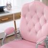 Sedia da Ufficio, Schienale Reclinabile, Altezza Regolabile, Aspetto Velluto, fino a 120 kg, Rosa