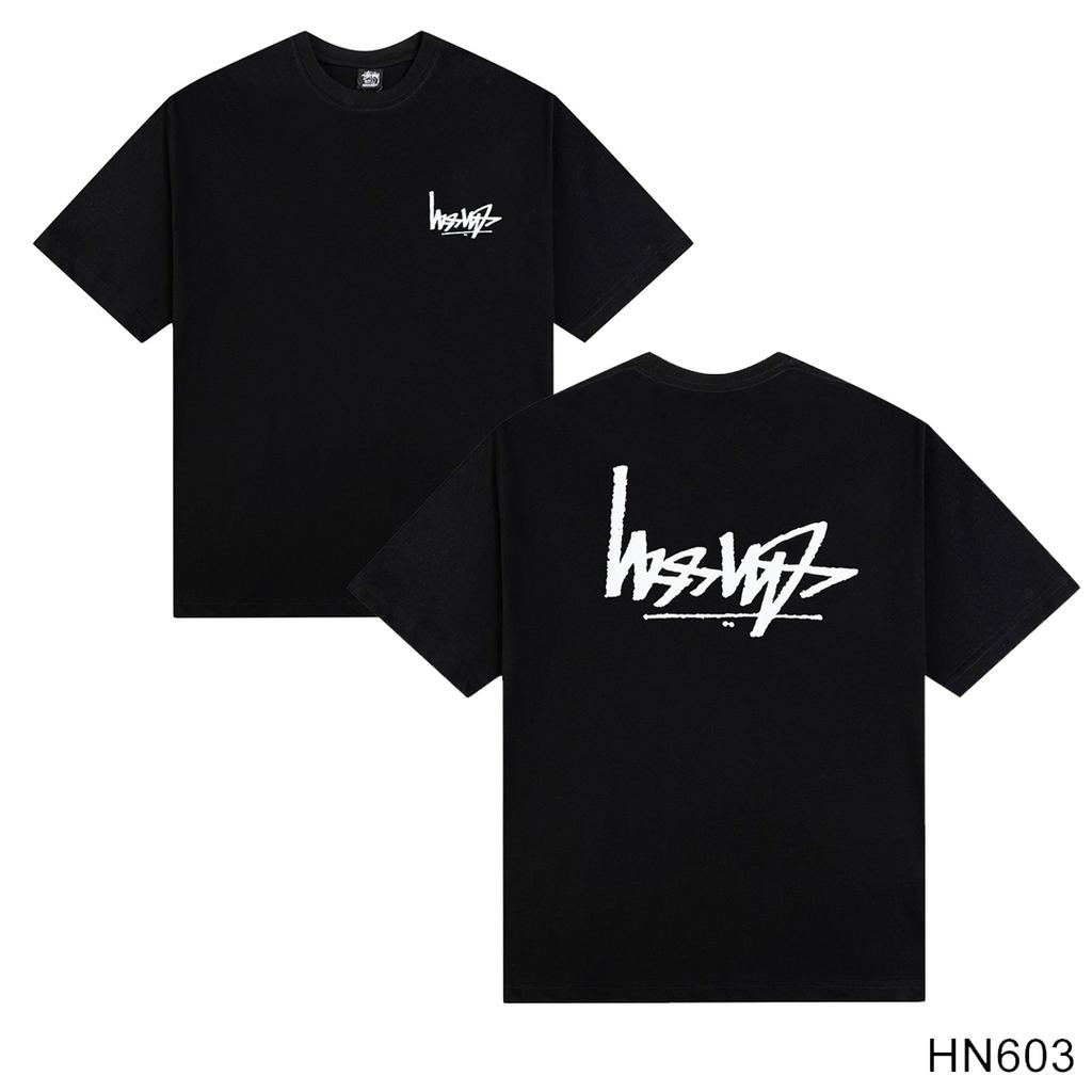 Stussy 2025 Sommer Neues Hochwertiges Rundhals-T-Shirt aus Baumwolle für Männer und Frauen Klassisches Logo mit neuem Musterdruck Paar-T-Shirt
