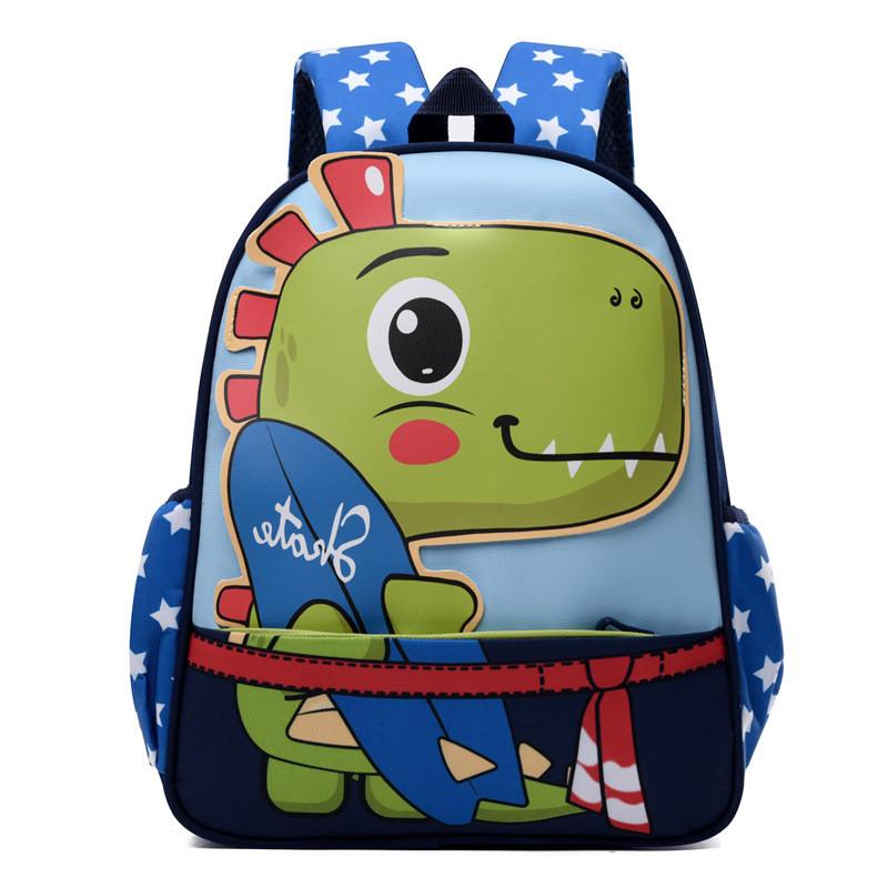 Cartoon Dinosaur Kids Backpack With Breathable Oxford Fabric For Preschool Children
