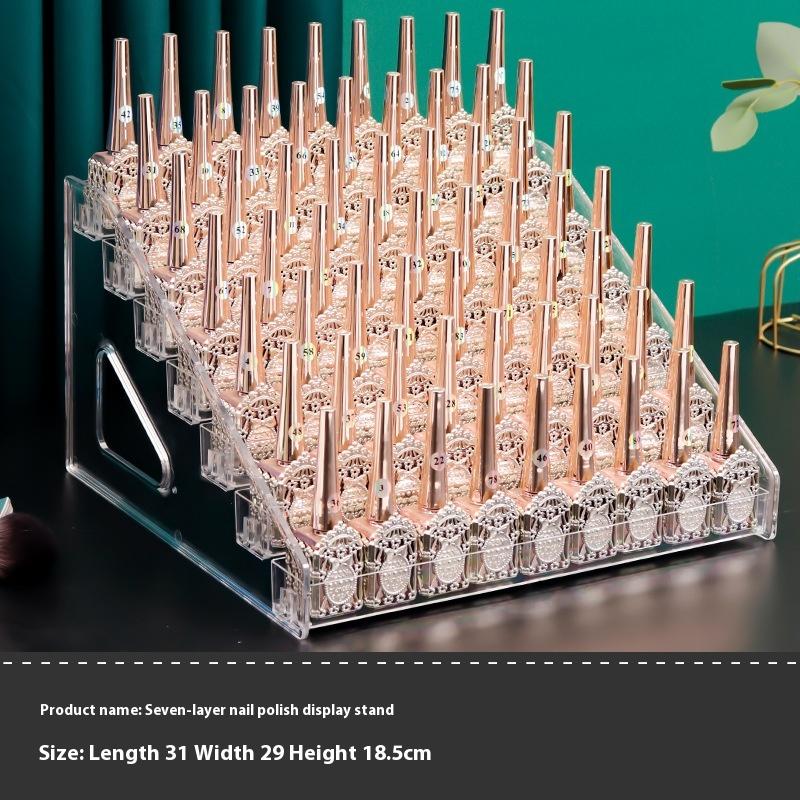 Transparent Acrylic Storage Box, Lipstick Display Stand, Desktop Cosmetics Finishing and Storage, Nail Polish Display Stand, Plastic.