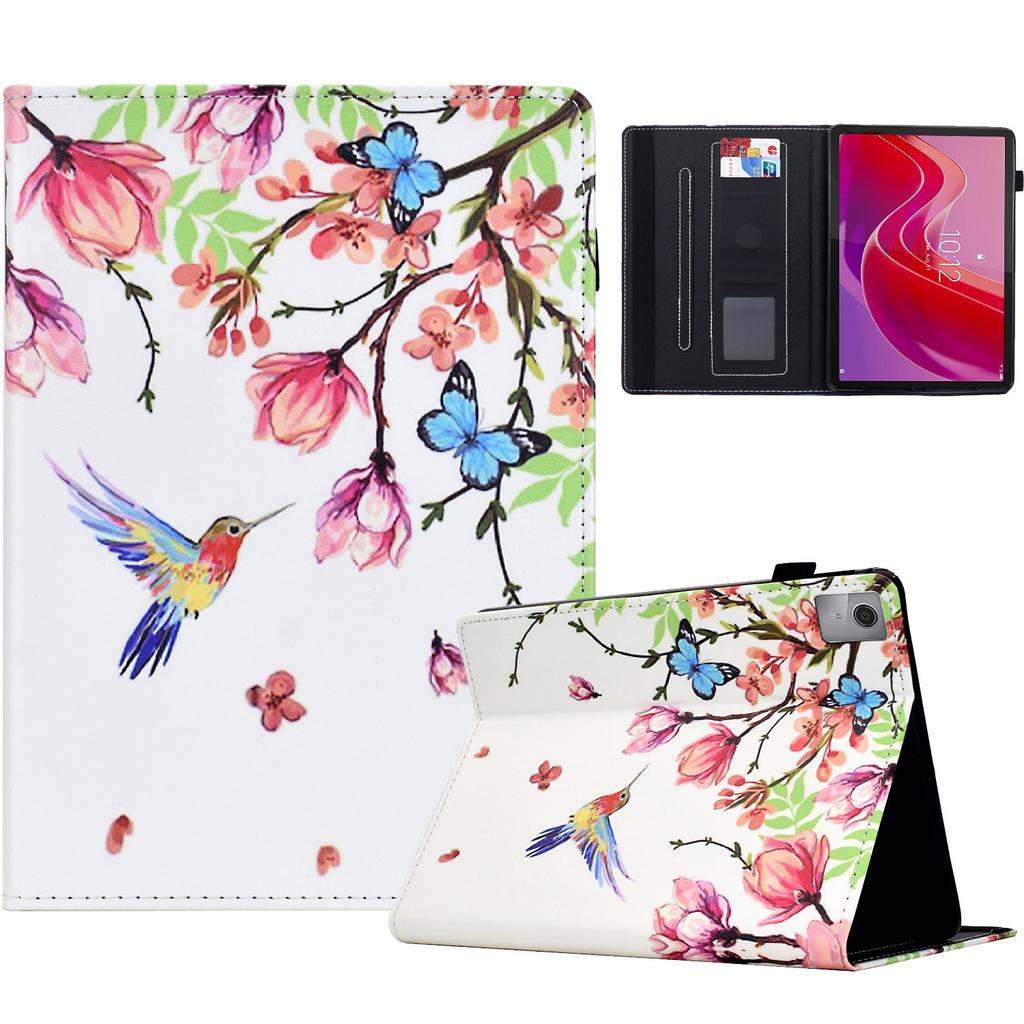 Pre puzdro Lenovo Tab M11/Xiaoxin Pad 11 2024 s potlačou vzoru, držiakom na karty, kožené puzdro so stojanom na tablet