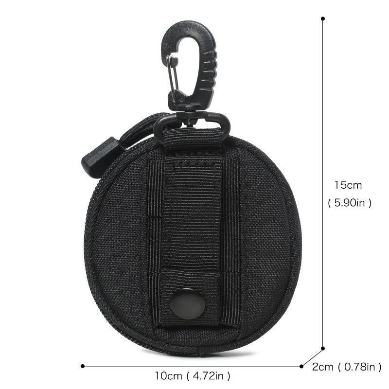 Mini EDC Tool Pouch Keychain Zipper Holder Earphone Key Wallet Coin Purses Utility Outdoor Hiking Hunting Accessories Waist Bag