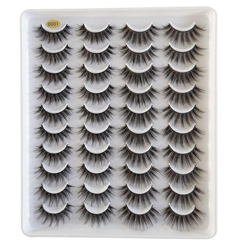 20 Pairs/5Pairs Fake Eyelashes Fluffy Mink Lashes Makeup Eyelash Extensions Beauty Faux Cils Naturel Lash Extension