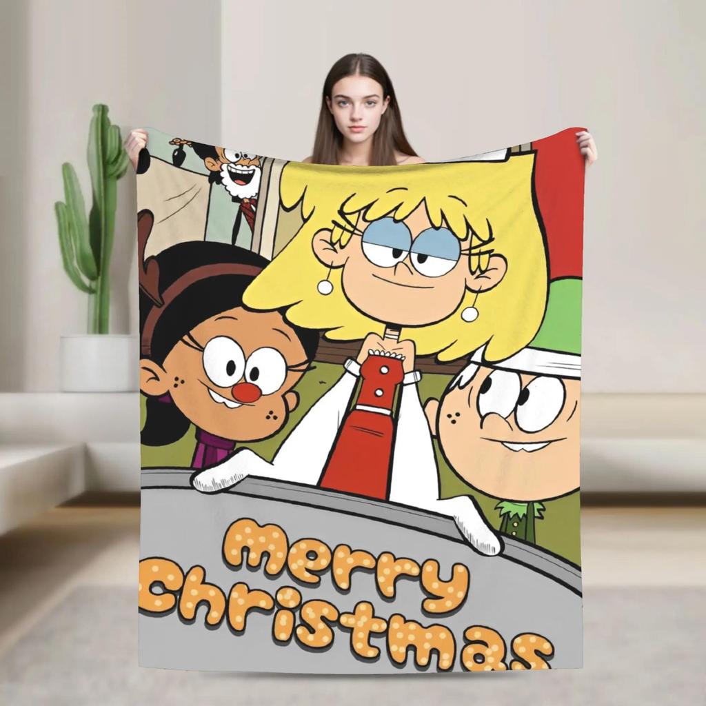 LLoud Houses Family Cartoon Flannel Throw Blanket for Couch Sofa Bed  Softized Quality Picnic Blanket