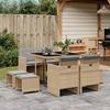 VidaXL Garden Dining Set and Cushions 9 Pcs Mixed Beige , Outdoor Dining Set, Dining Room Furniture 3277727