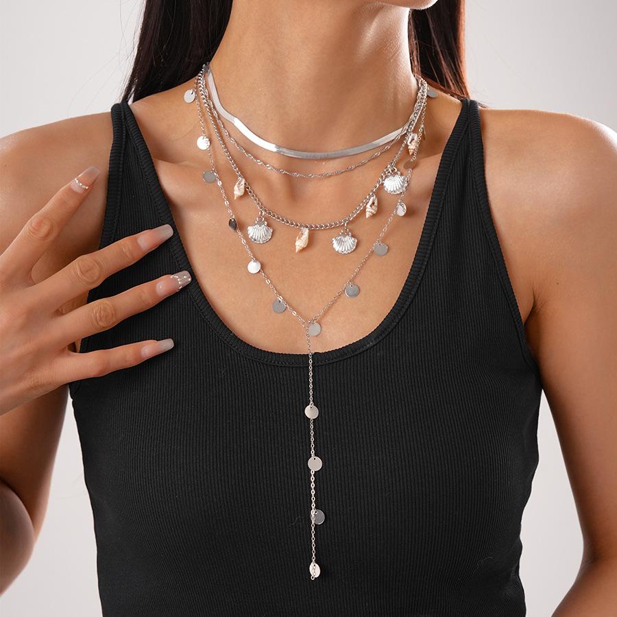 European and American Cross-border Exaggerated Geometric Flower Necklace Accessories Women's Summer High-end Clavicle Chain Niche Personality Items