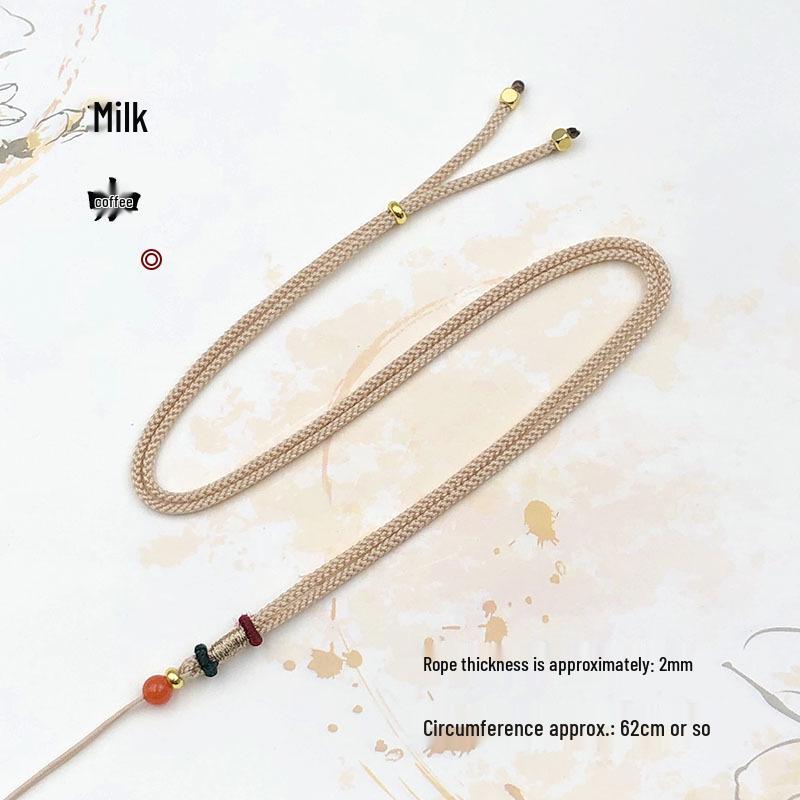 Adjustable Hand-Woven Jade Agate Emerald Pendant Necklace Cord for Men & Women