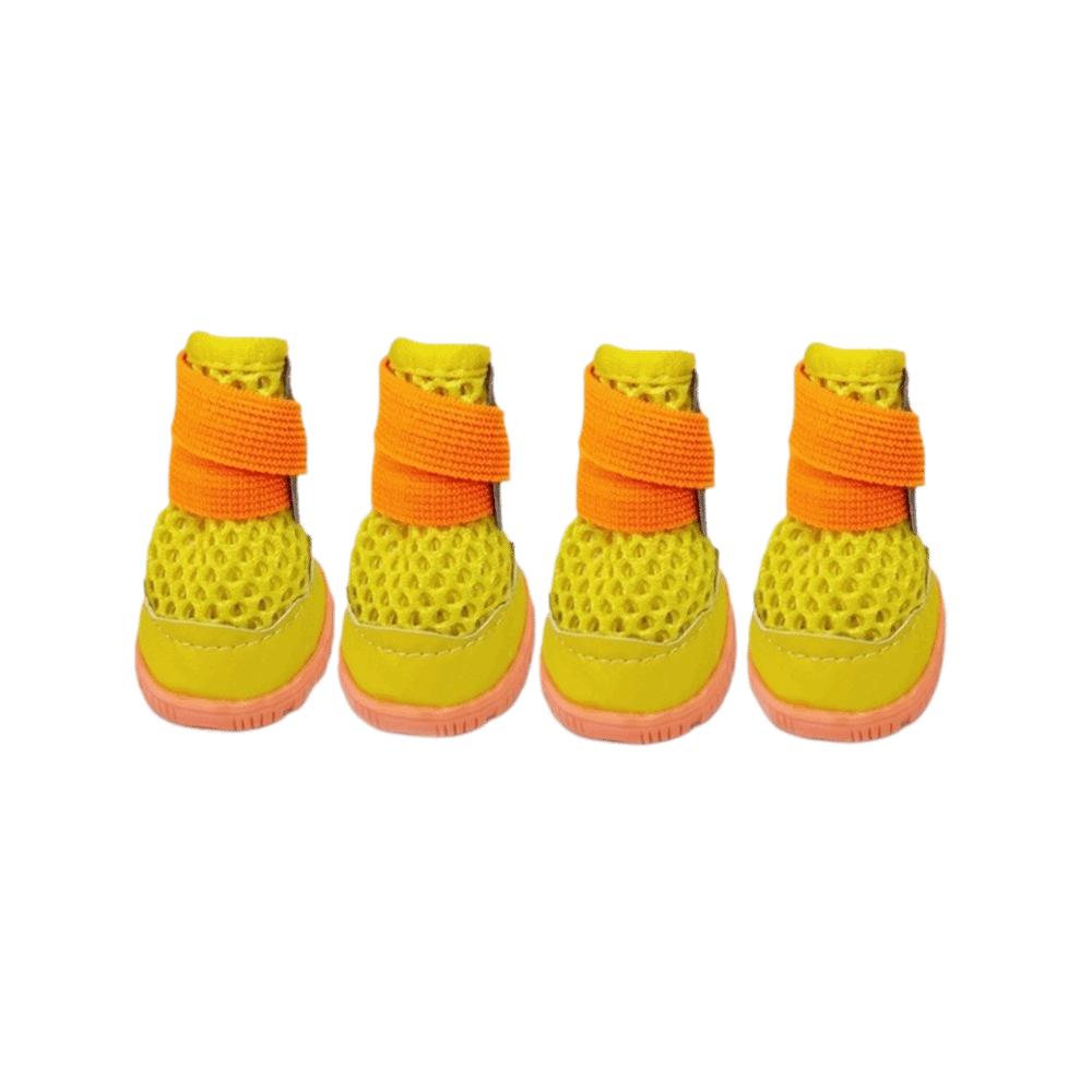 4pcs/set Breathable Anti-Slip Dog Boots Wear-Resistant Dog Paw Protectors  Night-time Walking
