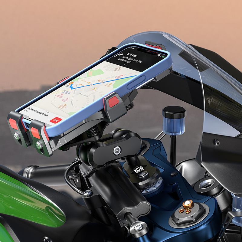 Kewig Motorcycle Mount Fork Stem Base 1 Inch Ballhead GPS Navigation Holder for GoPro Insta360 One X2 Camera Phone Accessories