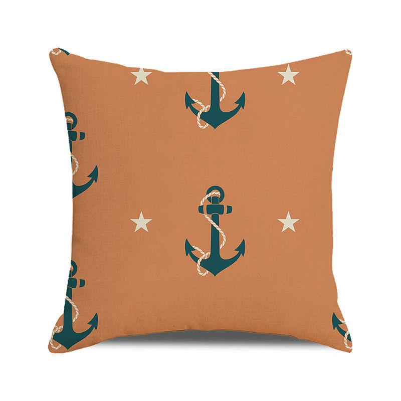Watercolor sailing-themed sailboat Digital printing short plush pillow covers for car sofa office cushion cover home goods