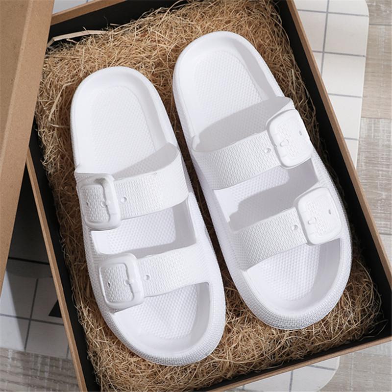 Pantuflas de baño con plataforma gruesa para hombre y mujer, sandalias de interior de EVA con suela suave a la moda