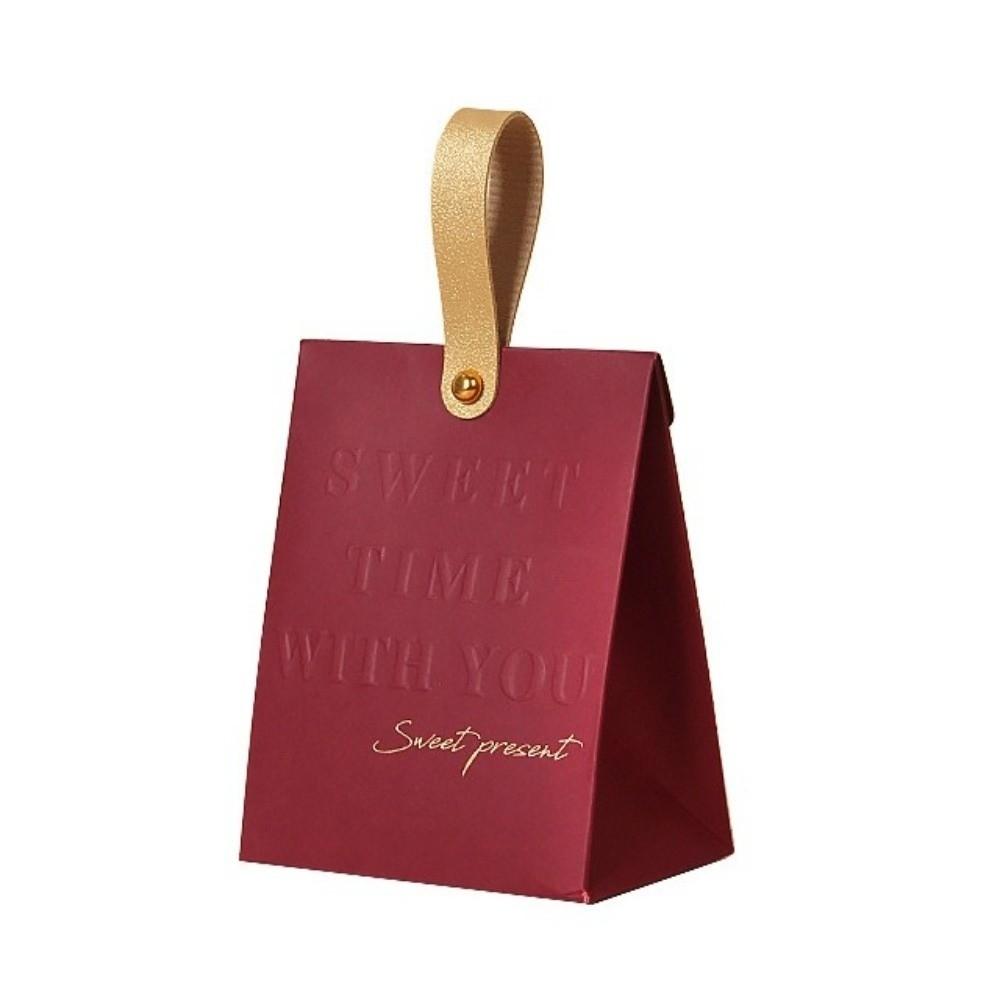 10pcs Kraft Paper Party Favor Bag Leather Handle Wedding Candy Bag Wedding Gift Box  Party Supplies