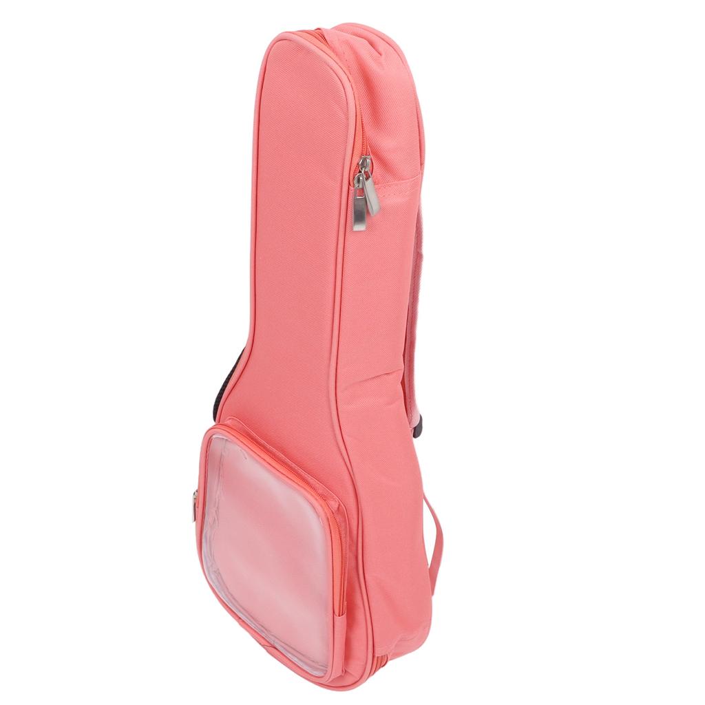 Guitar Bag 23in Ukulele Storage Bag Carrying Bag Oxford Cloth Instrument Backpack with Transparent