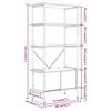 5 Shelf Bookcase with Cabinet 80 x 40 x 163 cm Steel and Engineered Wood
