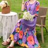 Plus Size Women's Half Sleeve Midi Dress, Casual Loose Floral Print Daily Wear Dress for Ladies