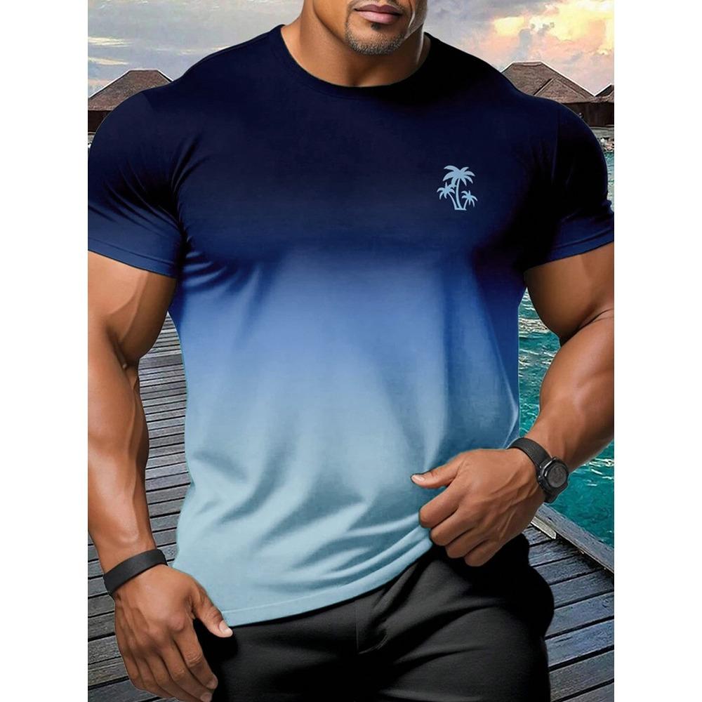 3D Bull Head Print Summer Casual Men's T-shirt Urban Street Fashion Men's Short-sleeved Shirt Outdoor Sports and Fitness Men's S