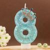 Peacock Blue Number Candles 0-9 for DIY Birthday Cakes – Elegant Design