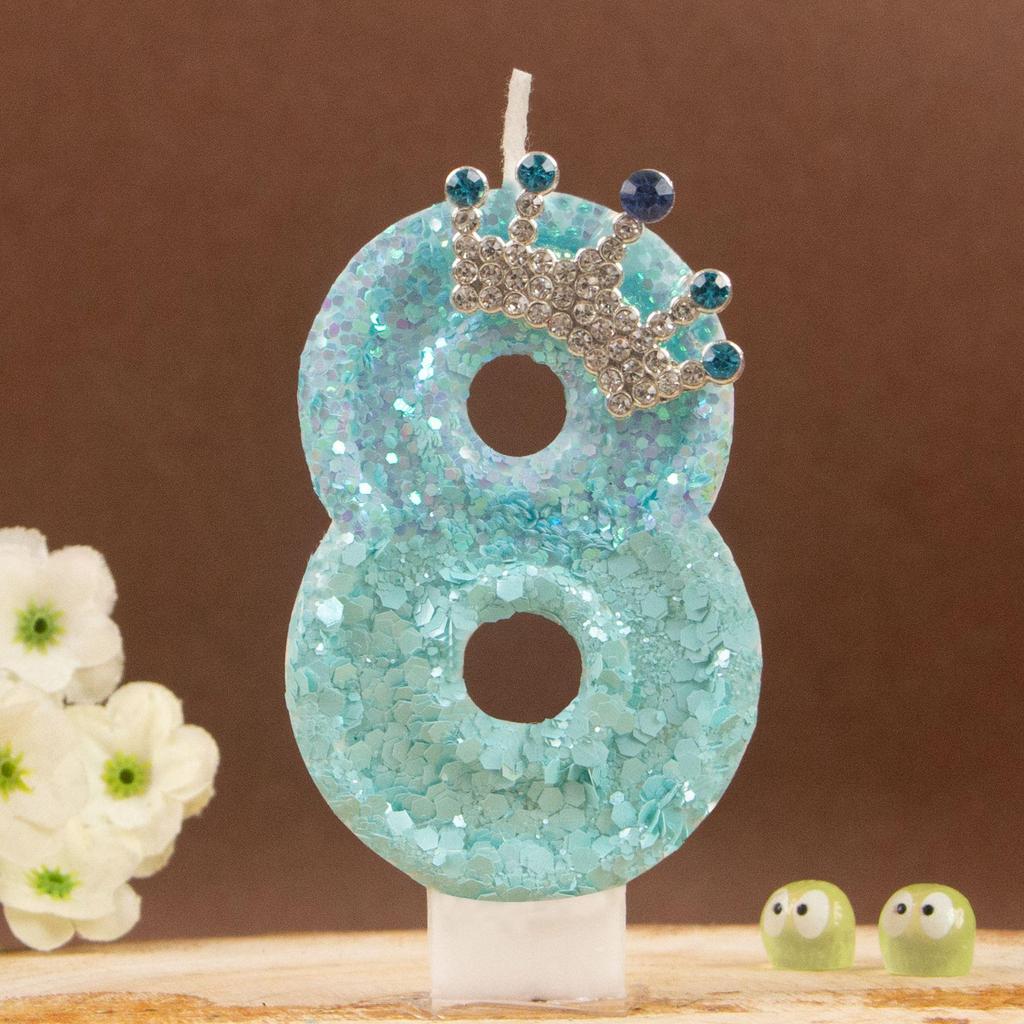 Peacock Blue Number Candles 0-9 for DIY Birthday Cakes – Elegant Design