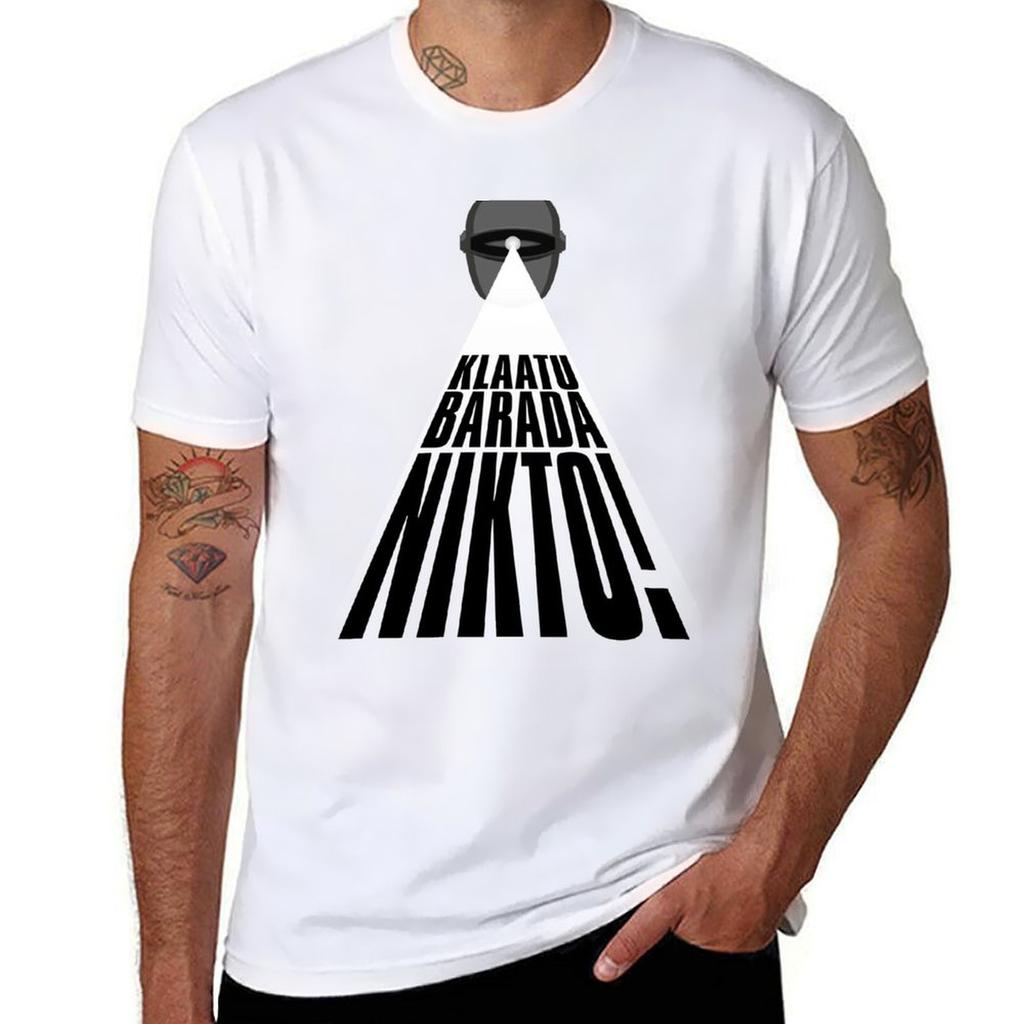 Gort Klaatu Barada Nikto T-Shirt Klassischer Aufdruck Kurzarmshirt