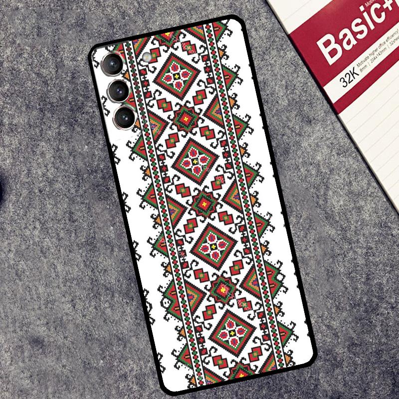 Ukrainian Pattern Case For Samsung Galaxy S24 S26 Ultra S10 S20 S21 S22 S23 Plus S25 FE S25 Ultra Cover Coque