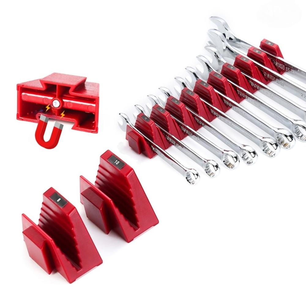 Wrench Organizer Modular System – 12 PCS Magnetic Wrench Organizer for Tool Box Drawer, Modular Wrench Storage Rack