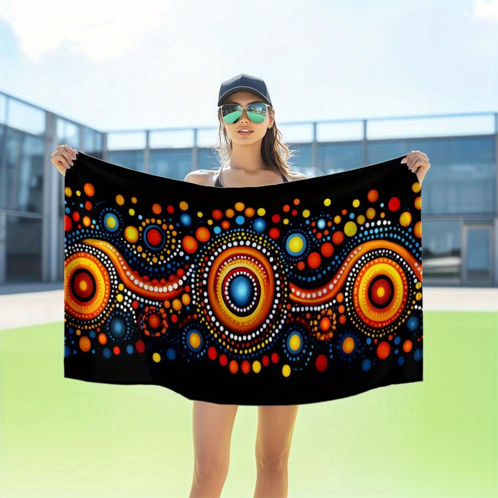 Summer Themed Lightweight Microfiber Towel, Perfect for Beach Pool Yoga Travel Camping