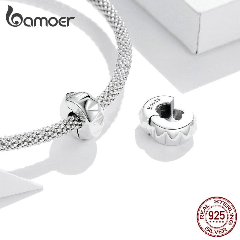 BAMOER 925 Sterling Silver Rivet Bead Charm Fit Original Bracelets & Necklaces DIY Jewelry