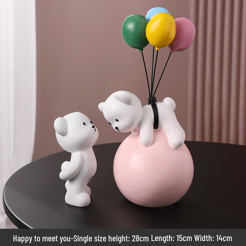 Balloon Bear Resin Figurine - Creative Decorative Gift