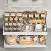 Scalable Pull-out Kitchen Storage Rack with Slide Rails Drawer Type Storage Tray Spice Box Storage Rack Cabinets for Kitchen