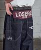 Lujeoseukeulleob Weite Bootcut Jeans Indigoblau