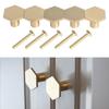 5 Piece Nordic Style Hexagon Brass Cabinet Knobs Cupboard Handle Polished Door Handles Pulls
