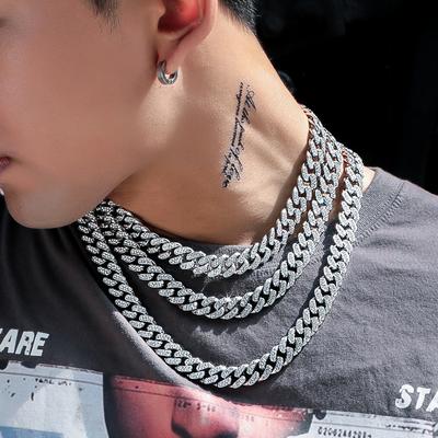 12,5 mm Iced Out Pánské řetízky Hip Hop Dámské Šperky Módní Diamantový Kubánský Řetízkový Náhrdelník Ledové Šperky Pro Muže Kubánský Článkový Řetízek