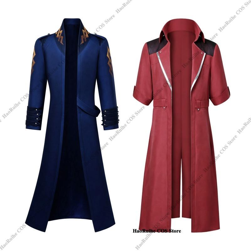 Hot Devil May Cry 5 Dante Vergil Cosplay Costume Trench Coat Disguise Outfit Men Women Halloween Role Play Game Carnival Suit