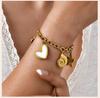Shell Starfish Conch Charms Bracelet for Women,18k Gold Plated Stainless Steel Summer Beach Waterproof Jewelry