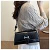 French Chic Faux Leather Baguette Bag Trendy Shoulder Armpit Crossbody Purse