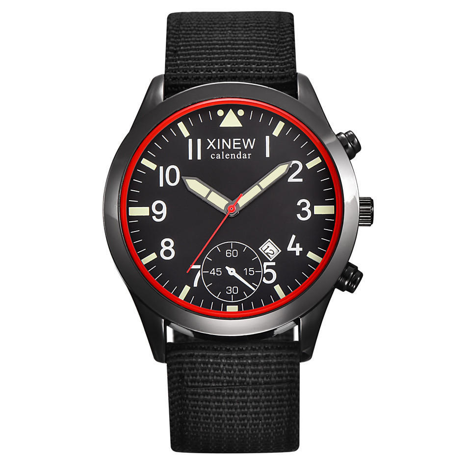 Men's Quartz Watch with Black Dial Date Hands Sport Design for Men